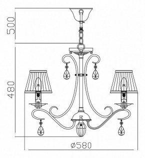 Подвесная люстра Maytoni Brionia ARM172-05-G в Камышлове - kamyshlov.mebel24.online | фото 5