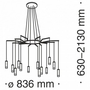 Подвесная люстра Maytoni Davida MOD035PL-12B в Камышлове - kamyshlov.mebel24.online | фото 6