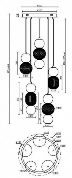 Подвесная люстра Maytoni Drop MOD273PL-L80CH3K в Камышлове - kamyshlov.mebel24.online | фото 3