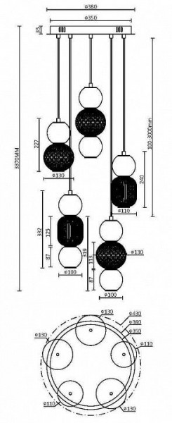 Подвесная люстра Maytoni Drop MOD273PL-L80G3K в Камышлове - kamyshlov.mebel24.online | фото 2