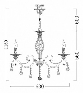 Подвесная люстра Maytoni Grace ARM247-06-G в Камышлове - kamyshlov.mebel24.online | фото 3