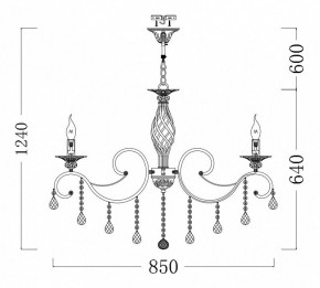 Подвесная люстра Maytoni Grace ARM247-10-G в Камышлове - kamyshlov.mebel24.online | фото 7