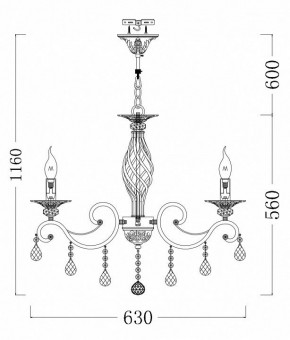 Подвесная люстра Maytoni Grace RC247-PL-06-R в Камышлове - kamyshlov.mebel24.online | фото 5