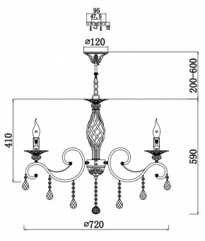 Подвесная люстра Maytoni Grace RC247-PL-08-R в Камышлове - kamyshlov.mebel24.online | фото 3