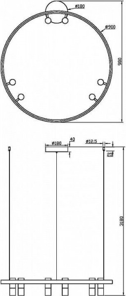 Подвесная люстра Maytoni Halo MOD102PL-L42BK в Камышлове - kamyshlov.mebel24.online | фото 4