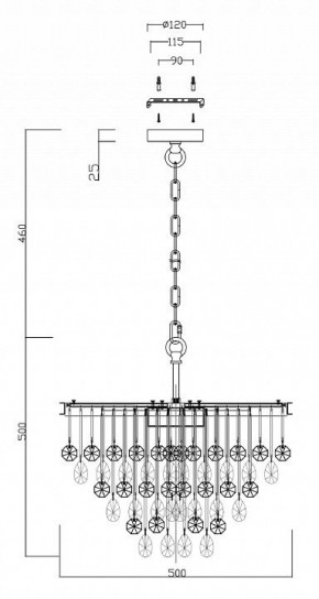 Подвесная люстра Maytoni Linn MOD091PL-05G в Камышлове - kamyshlov.mebel24.online | фото 5