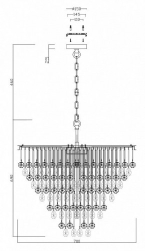 Подвесная люстра Maytoni Linn MOD091PL-09G в Камышлове - kamyshlov.mebel24.online | фото 4