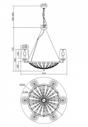 Подвесная люстра Maytoni Pantheon H021PL-06CH в Камышлове - kamyshlov.mebel24.online | фото 5