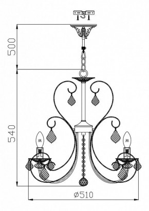 Подвесная люстра Maytoni Princess ARM270-05-R в Камышлове - kamyshlov.mebel24.online | фото