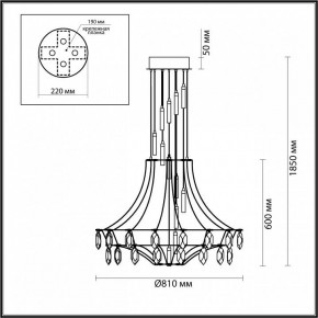 Подвесная люстра Odeon Light Flamenco 7000/51L в Камышлове - kamyshlov.mebel24.online | фото 3