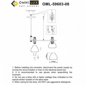 Подвесная люстра Omnilux Trevasco OML-59603-08 в Камышлове - kamyshlov.mebel24.online | фото 7
