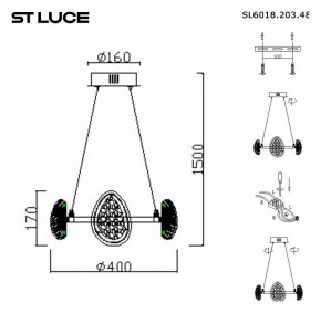 Подвесная люстра ST-Luce Enigma SL6018.203.48 в Камышлове - kamyshlov.mebel24.online | фото 4