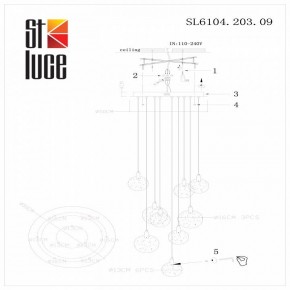 Подвесная люстра ST-Luce Montecelio SL6104.203.09 в Камышлове - kamyshlov.mebel24.online | фото 3