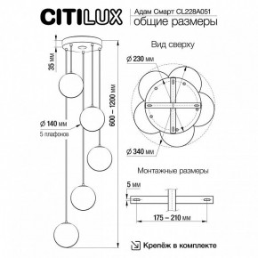 Подвесной светильник Citilux Адам Смарт CL228A051 в Камышлове - kamyshlov.mebel24.online | фото 5