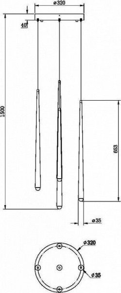 Подвесной светильник Maytoni Halo MOD132PL-L30BSK в Камышлове - kamyshlov.mebel24.online | фото 2