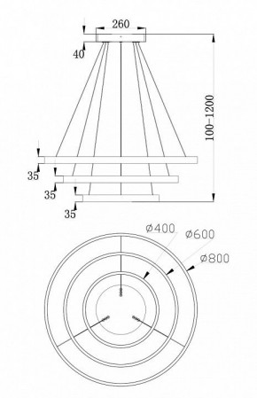 Подвесной светильник Maytoni Rim MOD058PL-L100W4K в Камышлове - kamyshlov.mebel24.online | фото 6