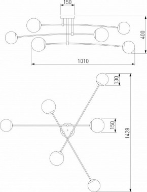 Потолочная люстра Eurosvet Netz 30181/6 латунь в Камышлове - kamyshlov.mebel24.online | фото 3