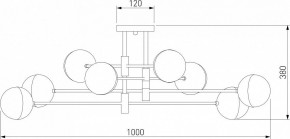 Потолочная люстра Eurosvet Nuvola 70129/8 латунь в Камышлове - kamyshlov.mebel24.online | фото 3