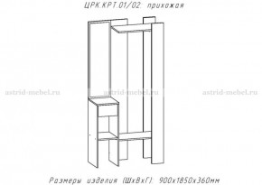 КРИТ-1 Прихожая (Делано светлый) в Камышлове - kamyshlov.mebel24.online | фото 2