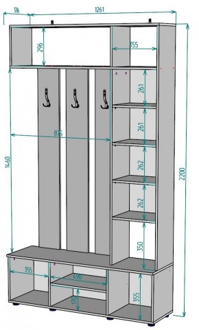 Прихожая с зеркалом V19_M в Камышлове - kamyshlov.mebel24.online | фото 2