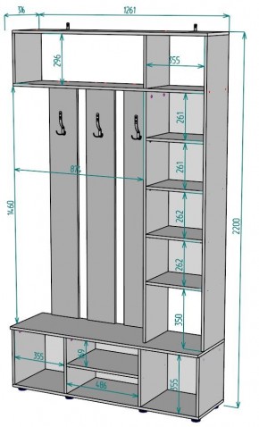 Прихожая с зеркалом V20_M в Камышлове - kamyshlov.mebel24.online | фото 2