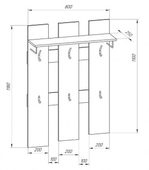 Прихожая-вешалка большая 800 в Камышлове - kamyshlov.mebel24.online | фото 2