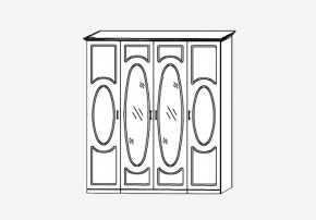 Прованс-2 Шкаф 4-х дверный с 2 зеркалами (Бежевый/Текстура белая платиной золото) в Камышлове - kamyshlov.mebel24.online | фото 2