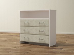 PROxSON Комод Varna (ЛДСП Белая+ткань Белый/Savana Milk (молочный)) 90x40 в Камышлове - kamyshlov.mebel24.online | фото 1