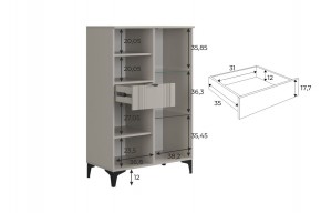 РИЧ Комод 2 со стеклом в Камышлове - kamyshlov.mebel24.online | фото 3