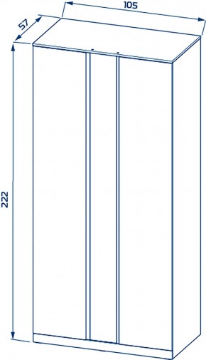 S01194 Варма Стор 105 шкаф распашной с зеркалом 222х105х57, белый в Камышлове - kamyshlov.mebel24.online | фото 2