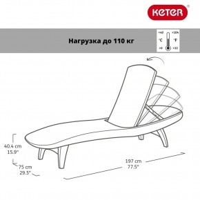 Шезлонг Пацифик (Pacific) графит в Камышлове - kamyshlov.mebel24.online | фото 2