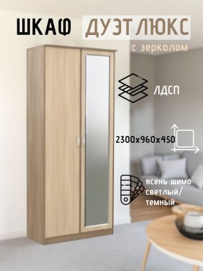 Шкаф 2-х створчатый Дуэт Люкс с зеркалом в Камышлове - kamyshlov.mebel24.online | фото 4