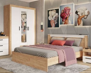 Шкаф 3-х створчатый Адель дуб крафт золотой/белый в Камышлове - kamyshlov.mebel24.online | фото 3