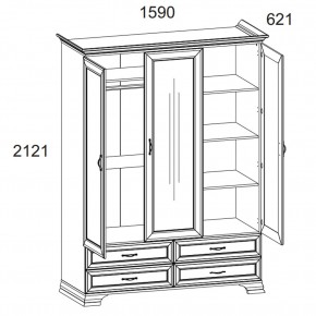 Шкаф 3D4S Z, TIFFANY, цвет вудлайн кремовый в Камышлове - kamyshlov.mebel24.online | фото 2