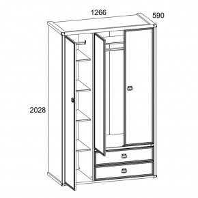 Шкаф 3DG2S, MAGELLAN, цвет Сосна винтаж в Камышлове - kamyshlov.mebel24.online | фото 4