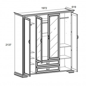 Шкаф 4D2S Z , MONAKO, цвет Сосна винтаж в Камышлове - kamyshlov.mebel24.online | фото 1