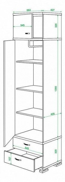 Шкаф платяной Домино КС-10 в Камышлове - kamyshlov.mebel24.online | фото 3