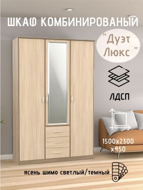 Шкаф комбинированный Дуэт Люкс с зеркалом в Камышлове - kamyshlov.mebel24.online | фото 5