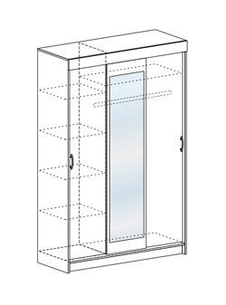 Шкаф-купе Басса ШКК 551 шимо шимо светлый/темный в Камышлове - kamyshlov.mebel24.online | фото 3