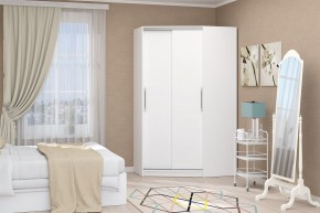 Шкаф-купе Угловой №1 (Белый текстурный) в Камышлове - kamyshlov.mebel24.online | фото