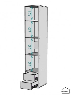 Шкаф Linnea MHR-1-3 2050х400х510 (Белый-М 11.1.2) в Камышлове - kamyshlov.mebel24.online | фото 4