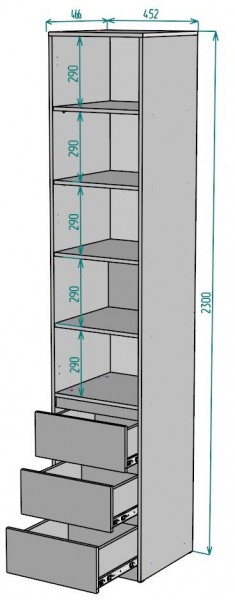 Шкаф Мальта H159 в Камышлове - kamyshlov.mebel24.online | фото 2
