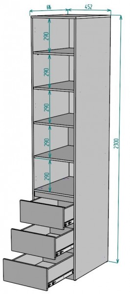 Шкаф Мальта H161 в Камышлове - kamyshlov.mebel24.online | фото 2