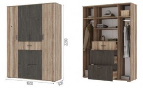 Шкаф Нельсон ШК03 Дуб каньон/железный камень в Камышлове - kamyshlov.mebel24.online | фото 2