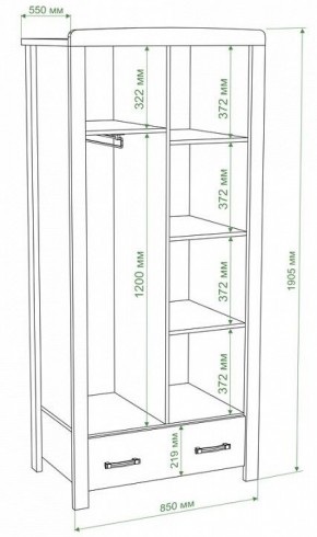 Шкаф платяной Бартоло Ш2Д в Камышлове - kamyshlov.mebel24.online | фото 2