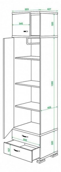 Шкаф платяной Домино КС-10 в Камышлове - kamyshlov.mebel24.online | фото 3