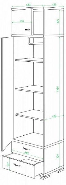 Шкаф платяной КС-10 в Камышлове - kamyshlov.mebel24.online | фото 2