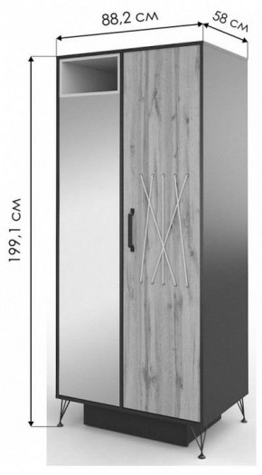 Шкаф платяной Нобира в Камышлове - kamyshlov.mebel24.online | фото 2