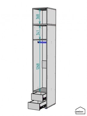 Шкаф с антресолью Linnea MHR-1A-3 2450х400х510 (Белый-М 11.1.2) в Камышлове - kamyshlov.mebel24.online | фото 3