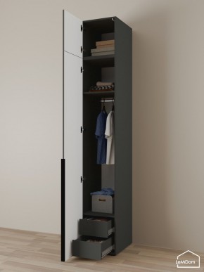 Шкаф с антресолью Linnea MHR-1A-3 2450х400х510 (Графит-М 11.1.25) в Камышлове - kamyshlov.mebel24.online | фото 5